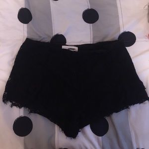 Black lace shorts